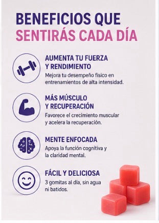 Creatina en gomitas, un suplemento Nurvely